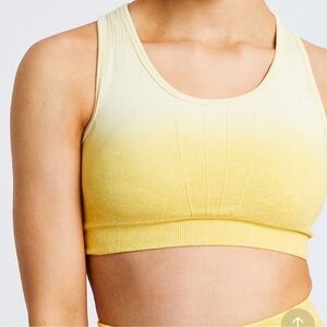 AYBL Yellow Ombre Active Workout Activewear Sports Bra Small